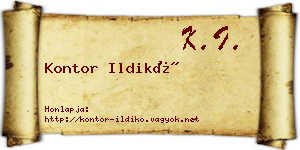 Kontor Ildikó névjegykártya