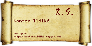 Kontor Ildikó névjegykártya